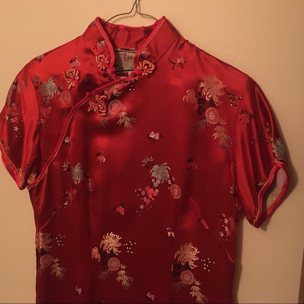 Red Mandarin Dress | Qipao